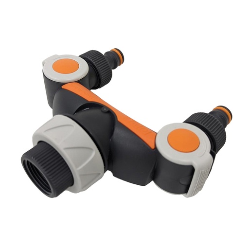 [NHA-TA4-001] Nylon Double Male Adaptor with valve and 1/2 & 3/4 inch female thread